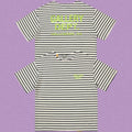 Gallery Dept. Striped Hollywood Logo Short Sleeve T-Shirt - Grey/White
