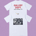 Gallery Dept. Newspaper Collage Graphic Short Sleeve T-Shirt - White/Red