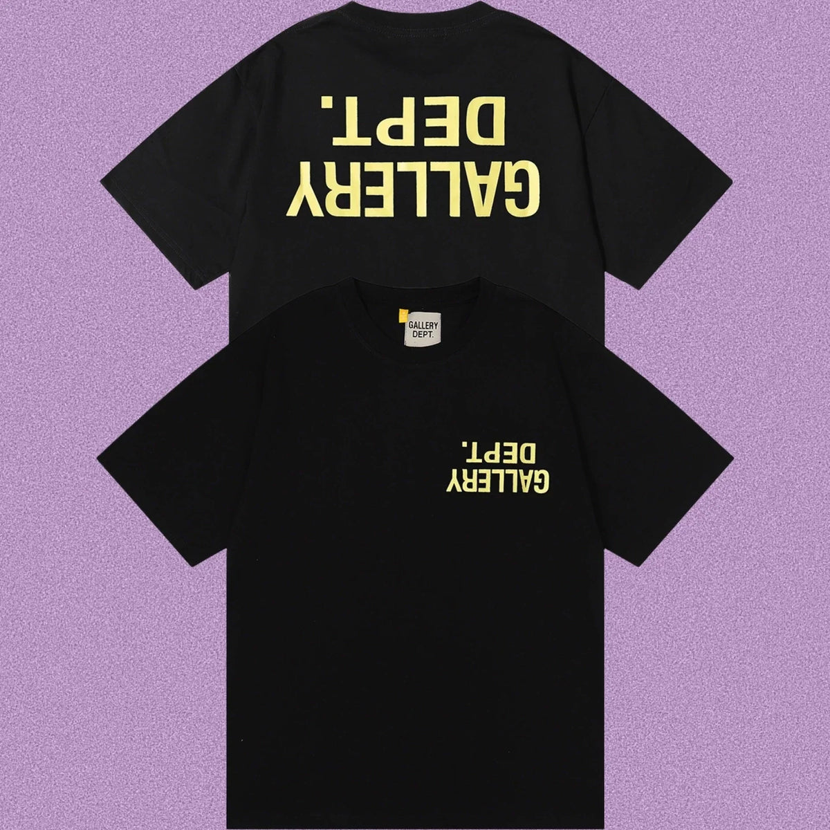 Gallery Dept. Inverted Logo Short Sleeve T-Shirt - Black/Yellow