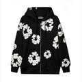 Denim Tears Cotton Wreath Full Zip-Up Hoodie - Black