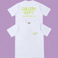 Gallery Dept. Hollywood Logo Short Sleeve T-Shirt - White/Neon Green